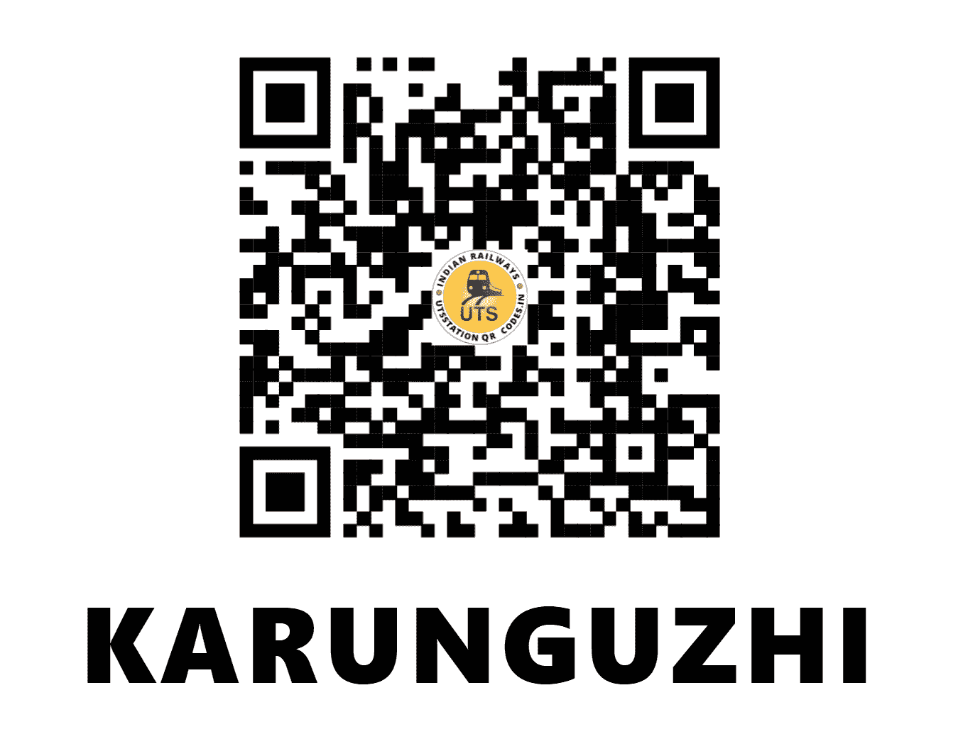 UTS QR Code for KARUNGUZHI - KGZ - SR (TAMIL NADU)